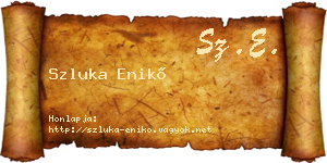Szluka Enikő névjegykártya