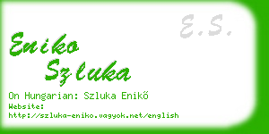 eniko szluka business card