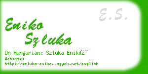 eniko szluka business card